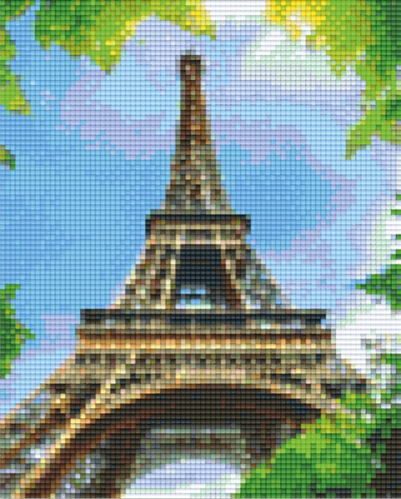 Finished Pixelhobby artwork of the Eiffel Tower